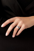 Sleek Ring, 18k White Gold, Diamonds & Akoya Pearls